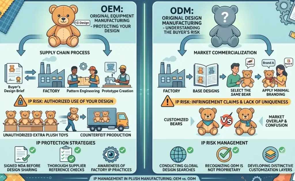 Design Protection and IP Risk in OEM vs ODM Plush Toy Manufacturing