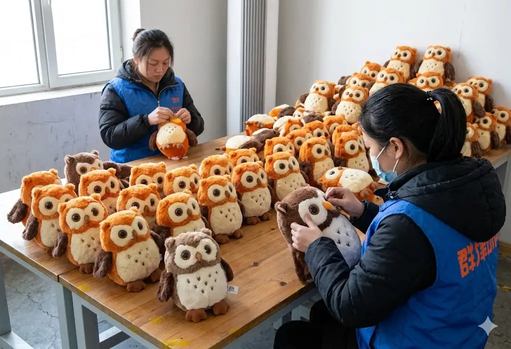 plush toys stitching checking